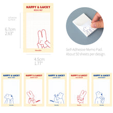 Load image into Gallery viewer, Monolike Grid Happy and Lucky, Drawing Sticky-it - 6p Set Self-Adhesive Memo Pad 50 Sheets
