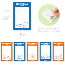 Load image into Gallery viewer, Monolike Grid Olly Molly, Drawing Sticky-it - 6p Set Self-Adhesive Memo Pad 50 Sheets
