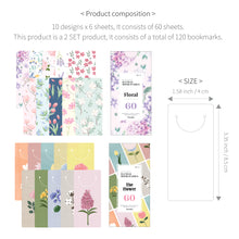 Load image into Gallery viewer, Monolike Bandal Bookmarks Floral + The Flower, 120 Pieces
