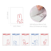 Load image into Gallery viewer, Monolike Happy and Lucky Drawing Tracing Sticky it - 5p Set, Self-Adhesive Memo Pad 30 Sheets, 5.5x7cm
