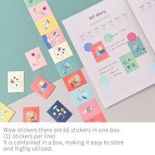 Load image into Gallery viewer, Monolike Wow Sticker Birthday party + Ordinary days Set - Mini Size Cute Stickers, Square Stickers
