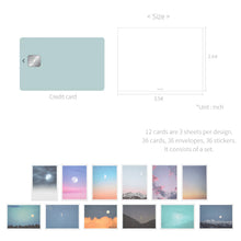Load image into Gallery viewer, Monolike Day-by-day Card, Moon - Mix 36 Mini Postcards, 36 envelopes, 36 stickers Package

