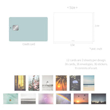 Load image into Gallery viewer, Monolike Day-by-day Card, Serenity - Mix 36 Mini Postcards, 36 envelopes, 36 stickers Package
