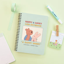 Load image into Gallery viewer, Monolike Happy and Lucky A5 Line Spiral Notebook, Happy worry - Hardcover 5.83 x 8.27inch 128 Page
