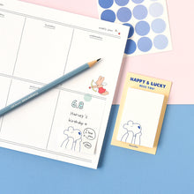 Load image into Gallery viewer, Monolike Grid Happy and Lucky, Drawing Sticky-it - 6p Set Self-Adhesive Memo Pad 50 Sheets
