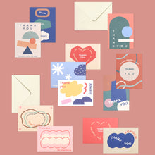 Load image into Gallery viewer, Monolike Day-by-day Card, Thank you-Objet - Mix 36 Mini Postcards, 36 envelopes, 36 stickers Package
