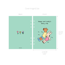 Load image into Gallery viewer, Monolike A5 Happy and Lucky Diary Set, Green park - Academic Planner Weekly &amp; Monthly Planner with PVC Cover, Zipper bag
