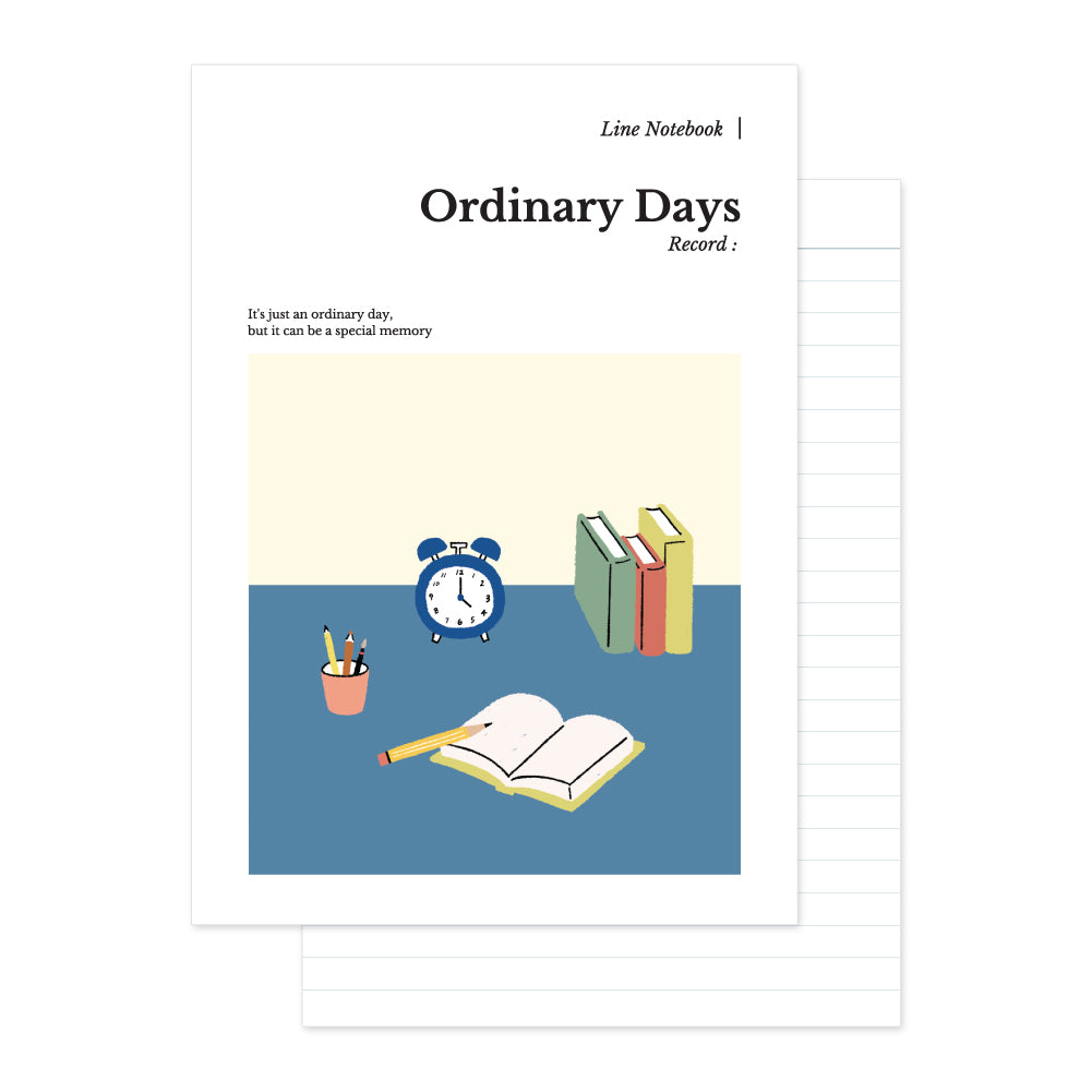 Monolike Ordinary days A5 Binding Lined Notebook, Desk - Hardcover, Academic, 128pages, 5.8x8.3