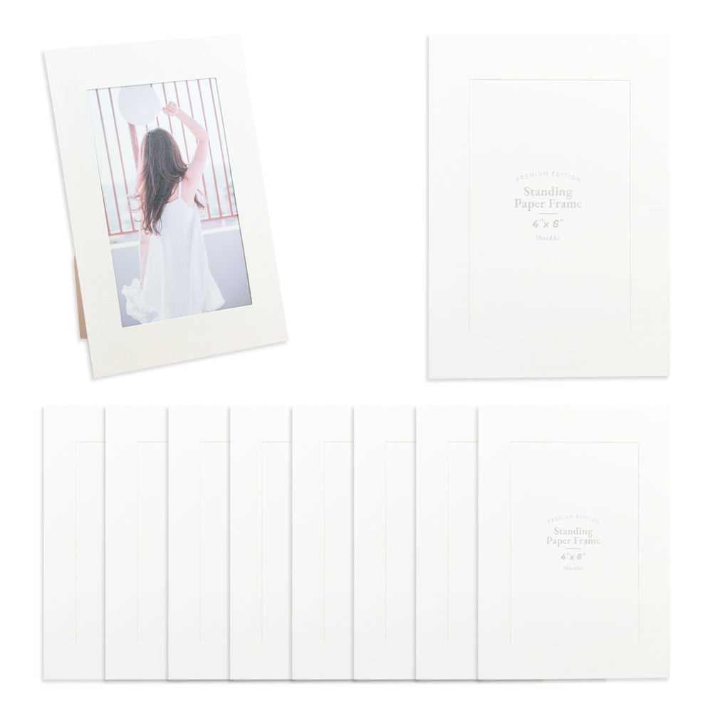 Monolike Premium Standing Paper Photo frame 4x6 White 10pcak - Fits 4x6