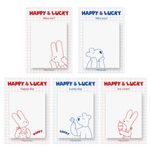 Load image into Gallery viewer, Monolike Happy and Lucky Drawing Tracing Sticky it - 5p Set, Self-Adhesive Memo Pad 30 Sheets, 5.5x7cm
