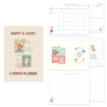 Load image into Gallery viewer, Monolike B6 Happy and Lucky Diary 6 Month Planner, Post - Academic Planner, Weekly &amp; Monthly Planner, Scheduler, Undated Planner, 128x182mm
