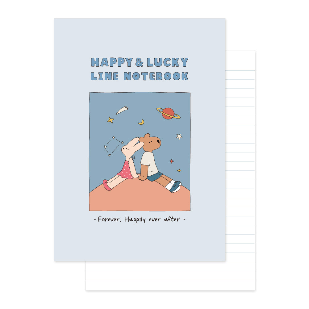 Monolike Happy and Lucky A5 Binding Lined Notebook, Universe - Hardcover, Academic, 128pages, 5.8x8.3