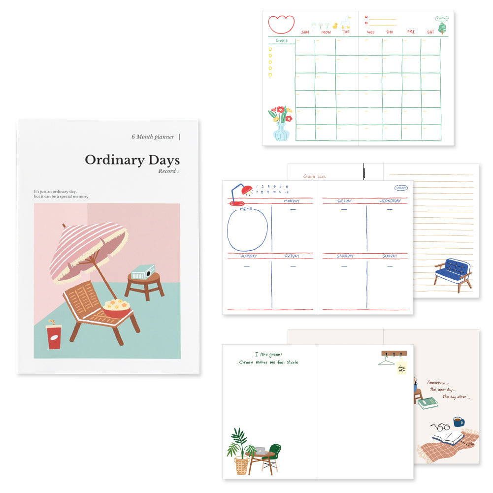 Monolike Ordinary Days Diary 6 Month Planner, Weekend - Academic Planner, Weekly & Monthly Planner, Scheduler