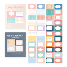 Load image into Gallery viewer, Monolike Wow Sticker Sketch label + Retro label set - Mini size cute stickers, square stickers
