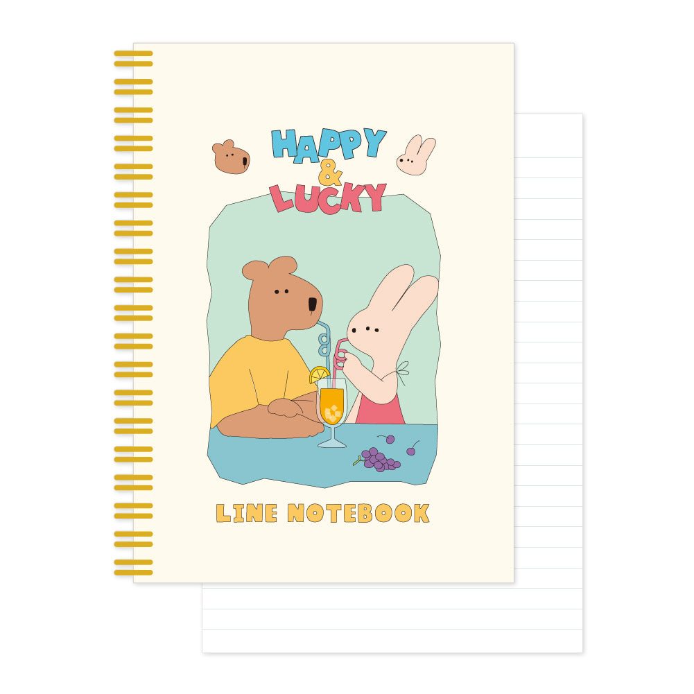 Monolike Happy and Lucky A5 Line Spiral Notebook, Cocktail - Hardcover