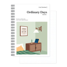 Load image into Gallery viewer, Monolike Ordinary days Grid Spiral Notebook, Bedroom - Hardcover 5.83 x 8.27inch 128 Page
