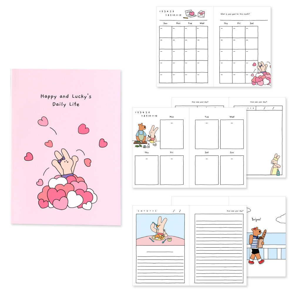 Monolike Happy and Lucky Diary 6 Month Planner, Love letter - Academic Planner, Weekly & Monthly Planner, Scheduler