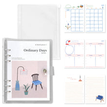 Load image into Gallery viewer, Monolike A5 Ordinary Days Diary Set, Sweet home - Academic Planner Weekly &amp; Monthly Planner with PVC Cover, Zipper bag
