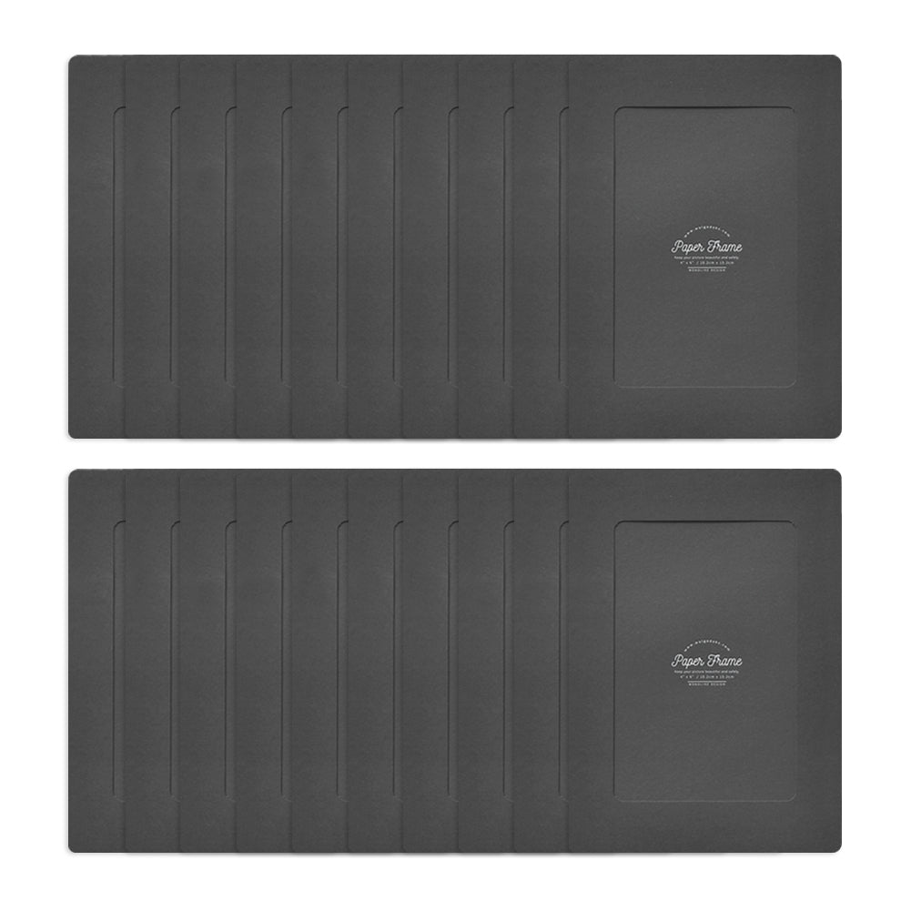 Monolike Paper Photo Frames 4x6 Inch Black 20 Pack - Fits 4