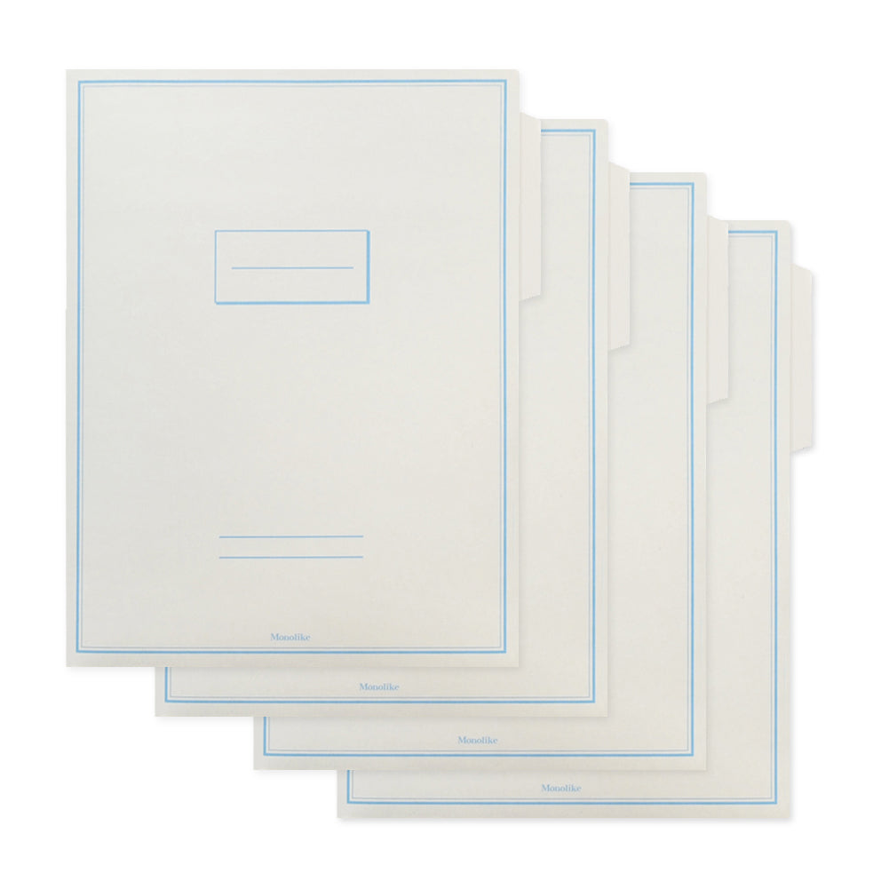 Monolike File Folders Gray, 4 Gray Pack with two pockets, Fits for A4 and letter size paper