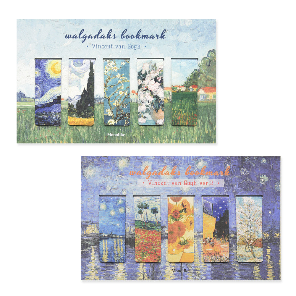 Monolike Magnetic Bookmarks Vincent van Gogh ver.1 + ver.2, 10 Pieces