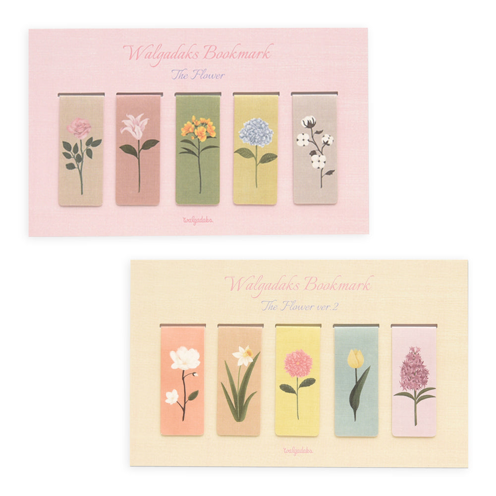 Monolike Magnetic Bookmarks The flower ver.1 + ver.2, 10 Pieces