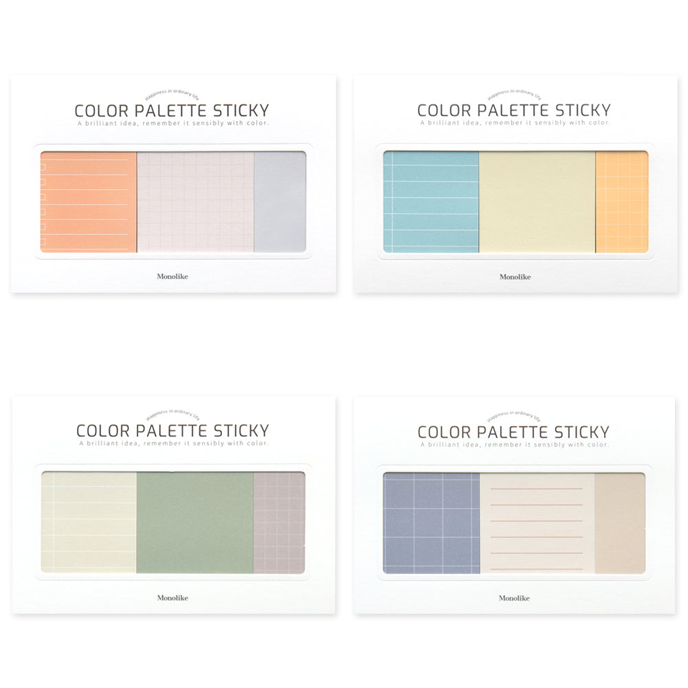 Monolike Color Palette Sticky Plan 300 C SET 4p - Self-Adhesive Memo Pad 50 sheets