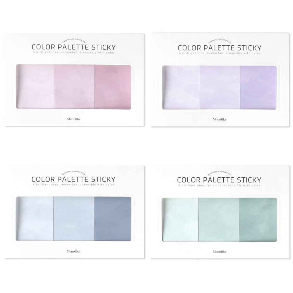 Monolike Color Palette Sticky Color painting 300 A SET 4P - Self-Adhesive Memo Pad 30 sheets