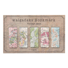 Load image into Gallery viewer, Monolike Magnetic Bookmarks Vintage Maps, Set of 5
