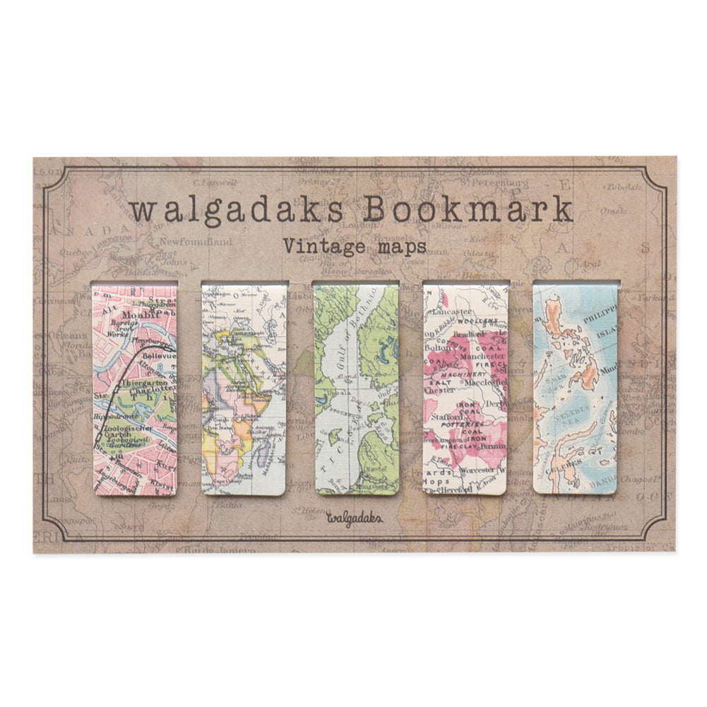 Monolike Magnetic Bookmarks Vintage Maps, Set of 5