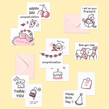Load image into Gallery viewer, Monolike Day-by-day Card, Love for you Ver.1 - Mix 36 Mini Postcards, 36 envelopes, 36 stickers Package
