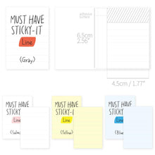 Load image into Gallery viewer, Monolike Must Have Sticky Line 4p SET Self-Adhesive Memo Pad 80 sheets, Daily Sticky, Diary, Memo
