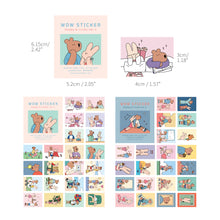Load image into Gallery viewer, Monolike Wow Sticker Happy and Lucky Ver.1 + Ver.2 Set - Mini Size Cute Stickers, Square Stickers
