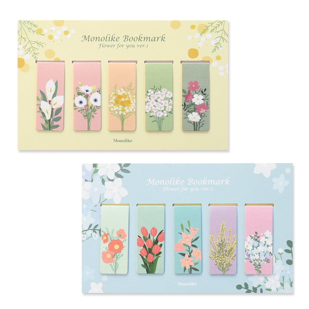Monolike Magnetic Bookmarks Flower for you ver.1 + ver.2, 10 Pieces
