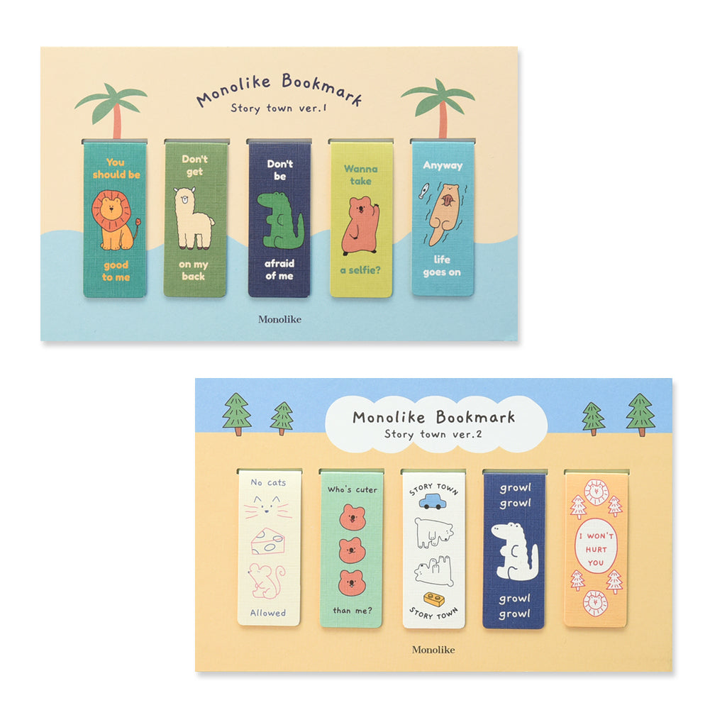 Monolike Magnetic Bookmarks Story town ver.1 + ver.2, 10 Pieces