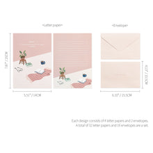 Load image into Gallery viewer, Monolike Ordinary Days Letter Paper and Envelopes Set - 8Type, 32 Letter Paper + 16 Envelopes
