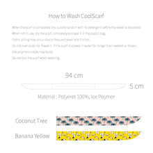 Load image into Gallery viewer, Monolike Cool Scarf Coconut Tree + Banana Yellow Fashion Item Neck Wrap Cooling Scarf
