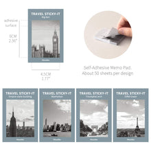 Load image into Gallery viewer, Monolike Travel Sticky-it - 5p Set Self-Adhesive Memo Pad 50 Sheets

