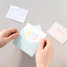 Load image into Gallery viewer, Monolike Day-by-day Card, Happy birthday ver.2 - Mix 36 Mini Postcards, 36 envelopes, 36 stickers Package
