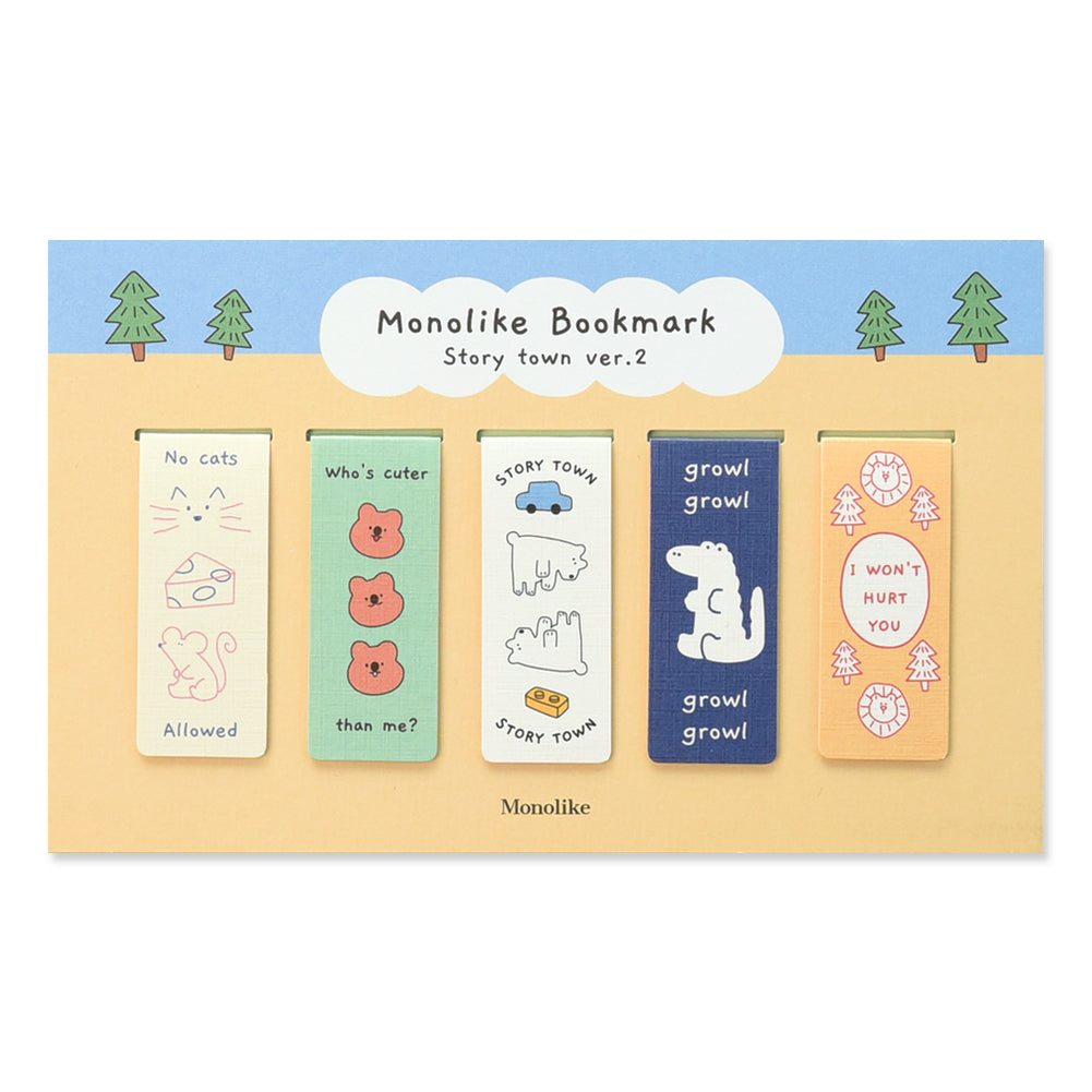 Monolike Magnetic Bookmarks Story town Ver.2, Set of 5