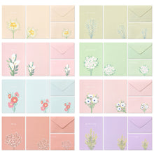 Load image into Gallery viewer, Monolike Flower for you ver.2 Letter Paper and Envelopes Set - 8Type, 32 Letter Paper + 16 Envelopes
