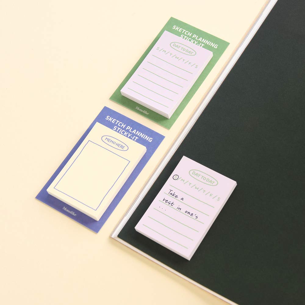 Monolike Moon Sticky-it - 5p Set Self-Adhesive Memo Pad 50 Sheets