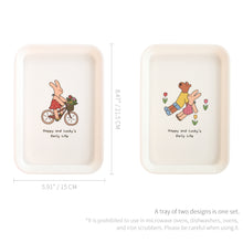 Load image into Gallery viewer, Monolike Happy and Lucky, Bicycle+Greenpark Tray 2P Set - melamine,serving plate,desk supplies,organizer,storage box,Kitchenware, Serveware,Dinnerware
