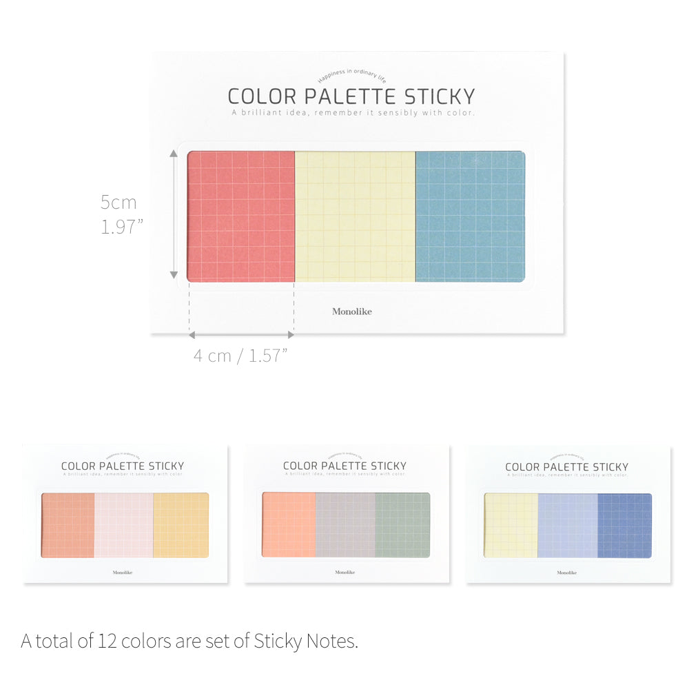 Monolike Color Palette Sticky Grid 500 A Set 4p - Self-Adhesive Memo P