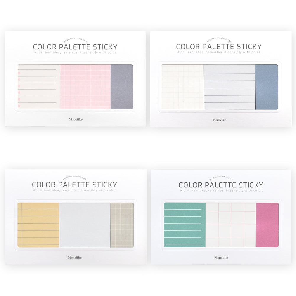 Monolike Color Palette Sticky Plan 30p A SET 4P - Self-Adhesive Memo Pad 30 sheets