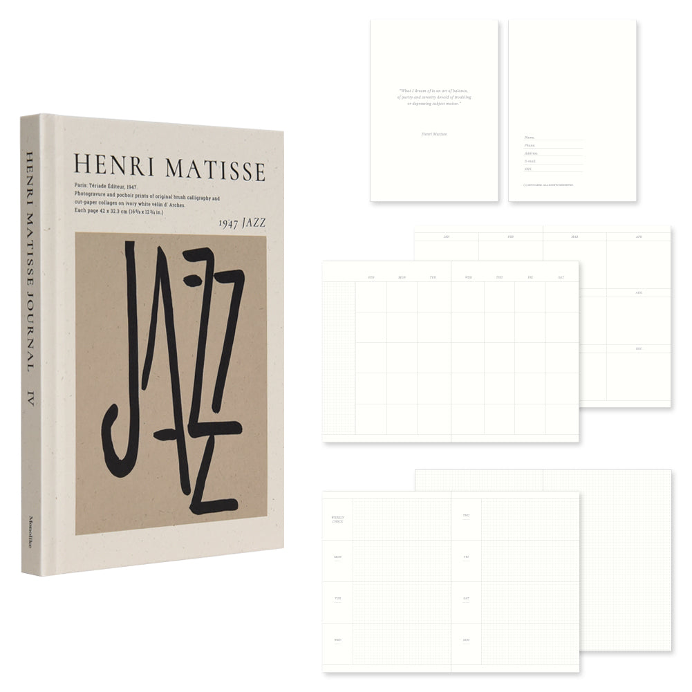 Monolike Hardcover Henri Matisse Diary, HENRI MATISSE JOURNAL Ⅳ - Academic Planner Weekly & Monthly Planner