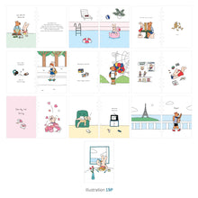 Load image into Gallery viewer, Monolike A5 Happy and Lucky Diary Set, Lunch time - Academic Planner Weekly &amp; Monthly Planner with PVC Cover, Zipper bag
