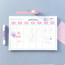 Load image into Gallery viewer, Monolike Retro Pop A4 Monthly + Weekly Planner pad, Pink SET - Academic Planner, Weekly &amp; Monthly Planner, To-do list, Note pad, Scheduler
