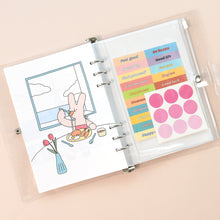 Load image into Gallery viewer, Monolike A5 Happy and Lucky Diary Set, Lunch time - Academic Planner Weekly &amp; Monthly Planner with PVC Cover, Zipper bag
