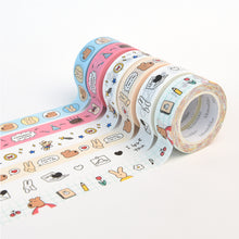 Load image into Gallery viewer, Monolike Happy and Lucky 6 Rolls Design Washi Tape SET, 15mm Decorative Masking Tape, DIY Craft Scrapbooking Gift Wrapping Planner
